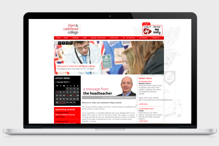 click to view more about Irlam & Cadishead College - website design
